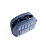 Cobalt Quilted Cosmetic Bag