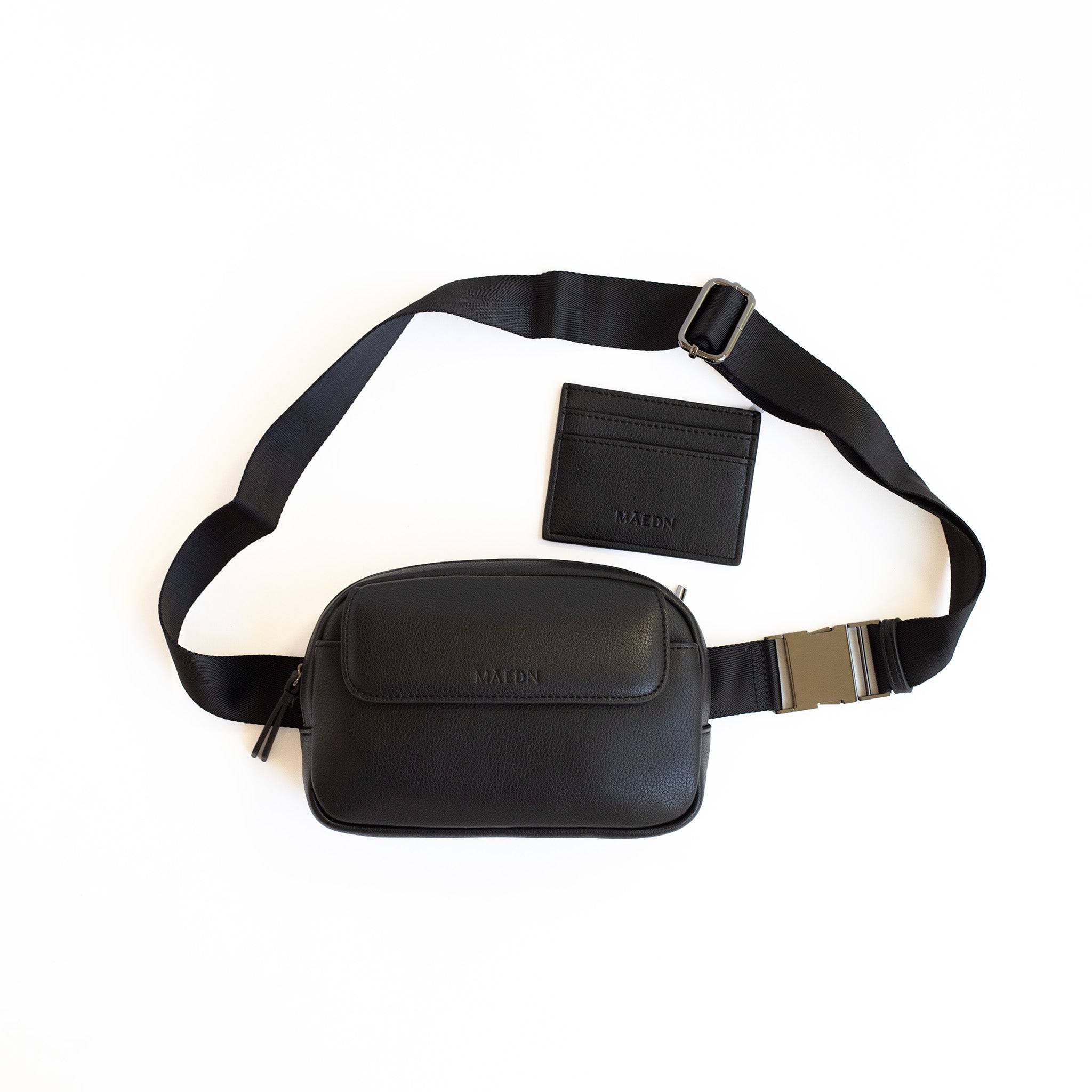 Black Belt Bag and Card Holder - Maedn Bags