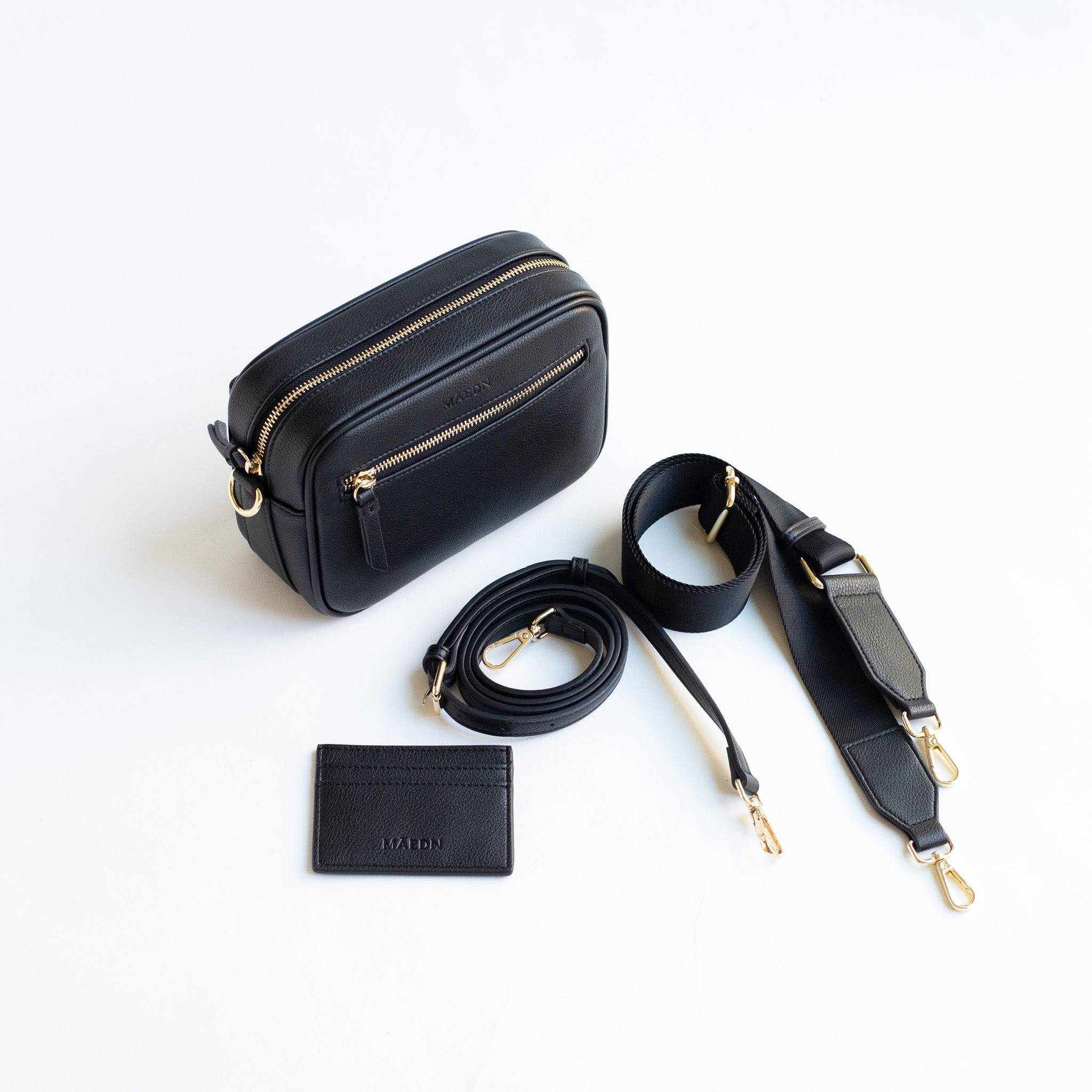 Black Classic Zip Crossbody - Māedn