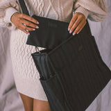 Black Quilted Tote - Māedn