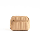 Sand Quilted Cosmetic Bag